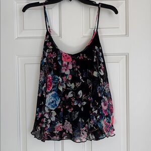 Express Black and Pink Floral Camisole